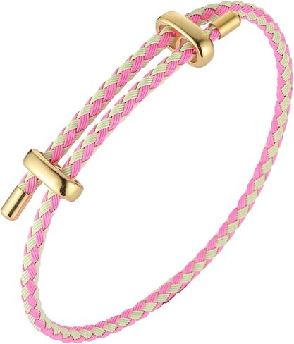 Men's And Women'S Gold-Plated Buckle Design Color Woven Steel Rope Bracelet, Adjustable Length, No Gemstone Gift Jewelry in Saudi Arabia