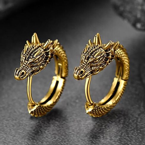 Personality Dragon Hoop Earrings for Women in Saudi Arabia