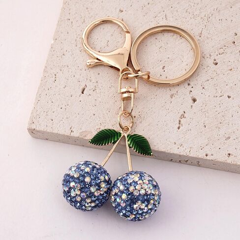1 Pack Rhinestone Cherry Keychain for Women,Sparkling Crystal Bag Charm Pendant, Cute Fruit Key Ring for Handbags Backpacks in Saudi Arabia