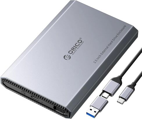 حاوية محرك الأقراص الصلبة ORICO من الألومنيوم 3.5 مع سرعة نقل USB 3.2 Gen 2 6 جيجابت في الثانية، مناسبة لـ 3.5/2.5 بوصة SATA HDD SSD حتى 20 تيرابايت، كابل USB C إلى USB C/A 2 في 1 متوافق مع MacBook Windows (DD35-C3) in Saudi Arabia