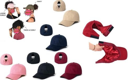 5 TACOS & BEERS Women's Baseball Cap with Ponytail Opening Satin Lined Double Layer Hair Protection Hats Athletic Sports Hat in Saudi Arabia