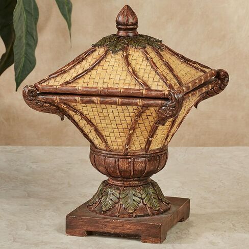 Touch of Class Bamboo Exotics Basketweave Look Decorative Covered Box Brown and Tan Tones in Saudi Arabia