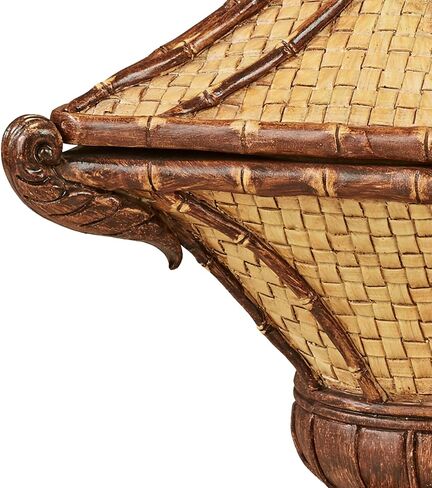 Touch of Class Bamboo Exotics Basketweave Look Decorative Covered Box Brown and Tan Tones in Saudi Arabia