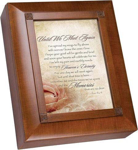 Cottage Garden Until We Meet Again Woodgrain Remembrance Keepsake Box in Saudi Arabia