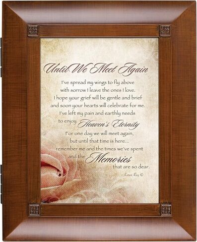 Cottage Garden Until We Meet Again Woodgrain Remembrance Keepsake Box in Saudi Arabia