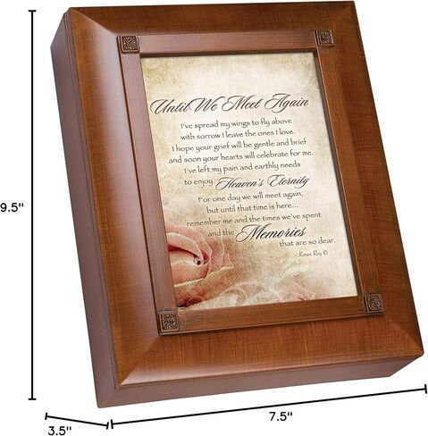 Cottage Garden Until We Meet Again Woodgrain Remembrance Keepsake Box in Saudi Arabia