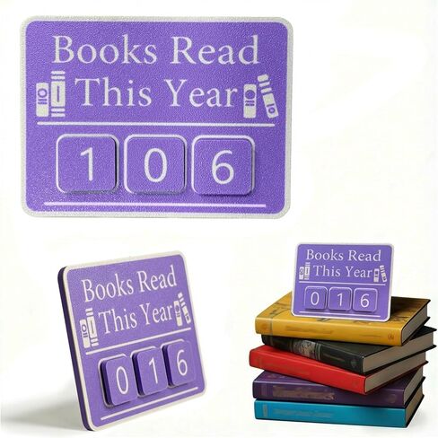 عداد الكتب المقروءة هذا العام، متتبع الكتب لهدف القراءة، ديكورات المكتبة، لافتة عداد الكتب مع الكتب المقروءة هذا العام (أسود) in Saudi Arabia
