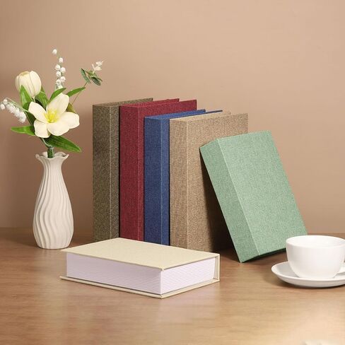 uxcell Decorative Books, 10.6 x 6.7 Linen Fake Books for Decoration Faux Decor Book for Modern Aesthetic Home Office Coffee Table Shelf Desktop Display, Beige in Saudi Arabia