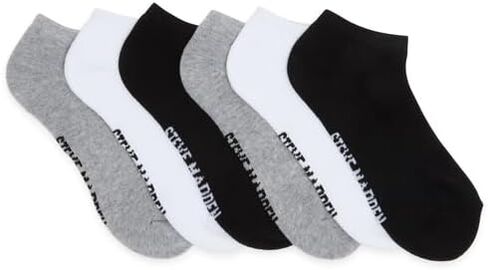 STEVE MADDEN 6PK INNER WELT STRIPE LOW CUT BLACK/WHITE/GREY 9-11 in Saudi Arabia