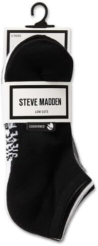 STEVE MADDEN 6PK INNER WELT STRIPE LOW CUT BLACK/WHITE/GREY 9-11 in Saudi Arabia