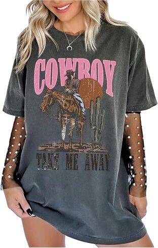 SOLY HUX Women's Graphic Tees Short Sleeve Vintage T Shirt Streetwear Country Concert Summer Tops in Saudi Arabia