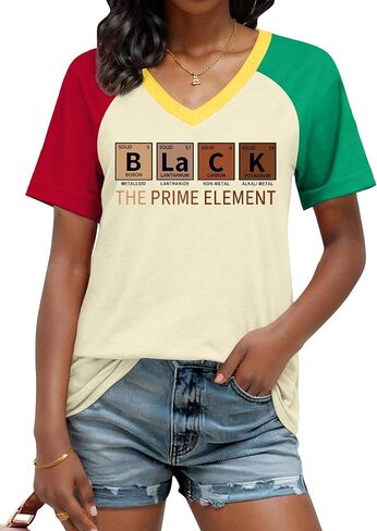 Black History Shirts for Women Black History Month Shirt I Am Black T Shirt V Neck African American Graphic Tees in Kuwait