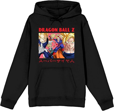 Bioworld Dragon Ball Z Super Saiyan Characters Adult Black Long Sleeve Hooded Sweatshirt in Saudi Arabia