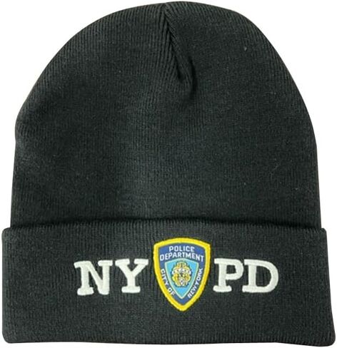 Artisan Owl NY Police Department Beanie Winter Hat – Soft Knit Cap for Cold Weather Navyblue in Saudi Arabia