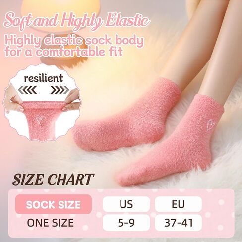 scenicamp 5 Pairs Fuzzy Socks for Women Soft Fluffy Home Sleeping Socks Winter Warm Cozy Slipper Sock in Saudi Arabia