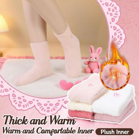 scenicamp 5 Pairs Fuzzy Socks for Women Soft Fluffy Home Sleeping Socks Winter Warm Cozy Slipper Sock in Saudi Arabia