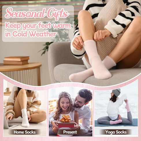 scenicamp 5 Pairs Fuzzy Socks for Women Soft Fluffy Home Sleeping Socks Winter Warm Cozy Slipper Sock in Saudi Arabia
