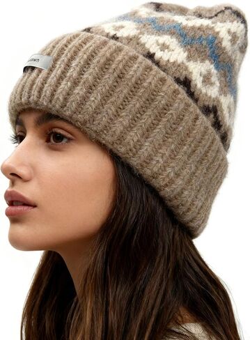 قبعات ستيلداون الشتوية من قماش الجاكار للنساء والرجال، قبعة صغيرة أنيقة منسوجة، قبعة صغيرة مكبلة للجنسين للتزلج in Kuwait