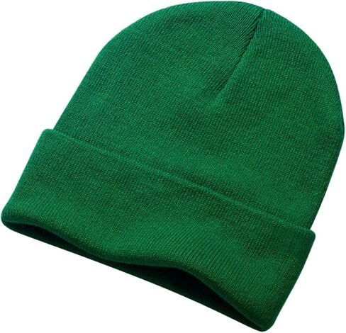 Beanie for Men Women Acrylic Knit Cuffed Warm Hat One Size Fits Most Green in Saudi Arabia