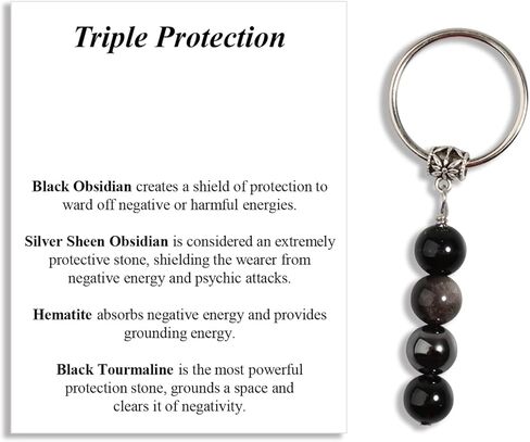 QqzsJewls Natural Crystals Keychain for Women Men, Evil Eye Protection Negative Blocker Anxiety Relief Gifts for Her Him in Saudi Arabia