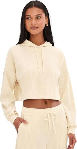 Beyond Yoga Women's Breathe Easy Ribbed Cropped Hoodie in Saudi Arabia