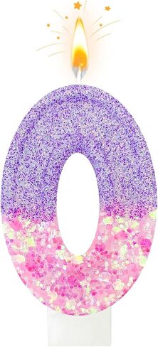 Jinrea Pink and Purple Birthday Number 3 Candles, Cupcake Decorations, Girl-Themed Candles, Suitable for Party Celebrations, Birthday Decorations（3） in Saudi Arabia