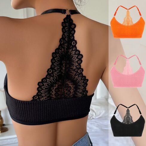 Women's Wireless Lace Bralette, Full Coverage Underwire-Free Bra with Adjustable Double Straps, for Everyday Comfort in Saudi Arabia