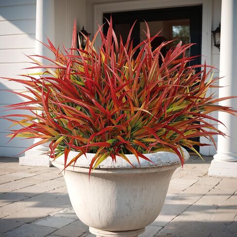 Besteek 16 Pcs Artificial Plants Outdoor Fake Grass Faux Greenery Stems UV Resistant Plastic Plants Shrubs for Planters Patio Garden Front Porch Pathway Spring Summer Home Decor, Red in Saudi Arabia