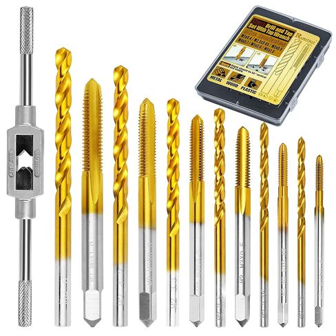 تم تدريبات مترية 18pcs ونقر مع مجموعة 1pc tap tap ، مجموعة Thouse M2 HSS من M2 إلى M12 ، مزيج من الحفر والنقر مجموعة للمعادن ، مع صندوق مفهرس رائع in Kuwait