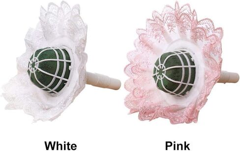 Bride Bouquet Holder, DIY Wedding Foam Bouquet Handle, Home Exquisite Supplies with Lace Trim, Fresh Artificial Flower Holder Decoration (White) in Saudi Arabia
