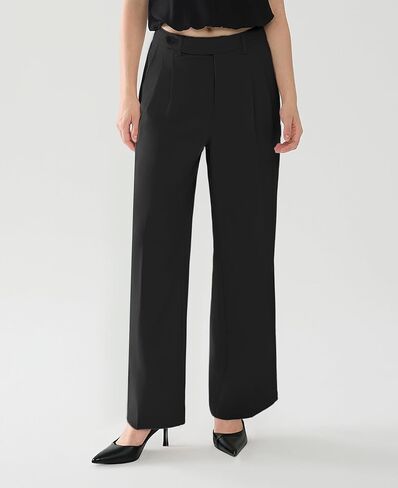 Susclude Womens Casual Dress Pants Wide Leg Baggy Pleated Old Money Stretchy Slacks Fall High Waisted Business Work Trousers in Saudi Arabia