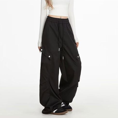Skateboard Frog Y2K Baggy Wide Leg Cargo Pants Drawstring Elasticated Waist Pleats Multiple Pockets Unisex Straight Fit in Saudi Arabia