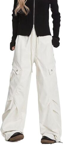 Skateboard Frog Y2K Baggy Wide Leg Cargo Pants Drawstring Elasticated Waist Pleats Multiple Pockets Unisex Straight Fit in Saudi Arabia