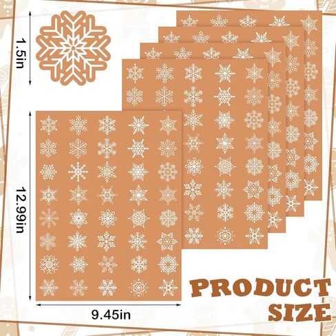 Engrowtic 200 Pcs/ 5 Sheets Christmas Gingerbread Snowflake Window Clings Christmas Ginger Bread Decals Winter Removable Stickers Decorations for Xmas Holiday Windows and Glass in Saudi Arabia