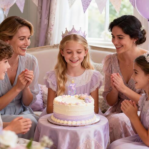 Zlongron Magical Purple Number 3 Candle Topper, Pastel Iridescent Gemstone & Pearl Cake Decoration for Girls 3nd Birthday in Saudi Arabia