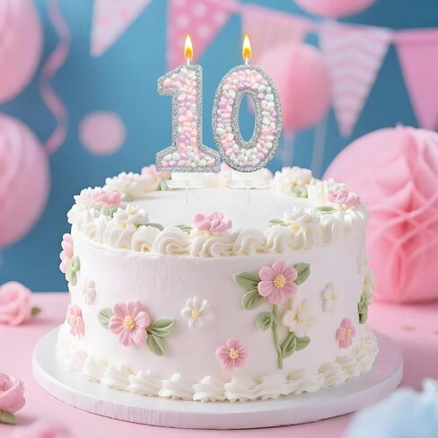 غلاف شمعة Zlongron باللون الأرجواني السحري رقم 3، أحجار كريمة قزحية الباستيل وتزيين الكعك باللؤلؤ للفتيات في عيد الميلاد الثالث in Kuwait