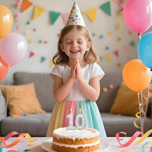 غلاف شمعة Zlongron باللون الأرجواني السحري رقم 3، أحجار كريمة قزحية الباستيل وتزيين الكعك باللؤلؤ للفتيات في عيد الميلاد الثالث in Kuwait