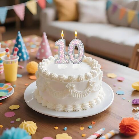 غلاف شمعة Zlongron باللون الأرجواني السحري رقم 3، أحجار كريمة قزحية الباستيل وتزيين الكعك باللؤلؤ للفتيات في عيد الميلاد الثالث in Kuwait