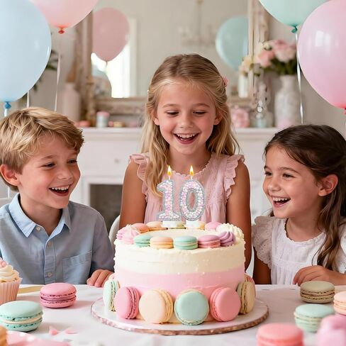 غلاف شمعة Zlongron باللون الأرجواني السحري رقم 3، أحجار كريمة قزحية الباستيل وتزيين الكعك باللؤلؤ للفتيات في عيد الميلاد الثالث in Kuwait