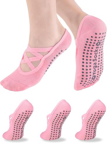 Khxriypha Yoga Socks for Women Non Slip Grips Pilates Socks in Saudi Arabia