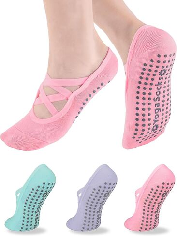 Khxriypha Yoga Socks for Women Non Slip Grips Pilates Socks in Saudi Arabia