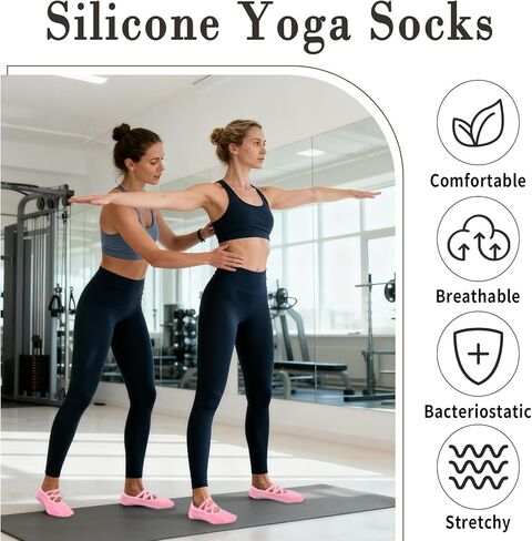 Khxriypha Yoga Socks for Women Non Slip Grips Pilates Socks in Saudi Arabia