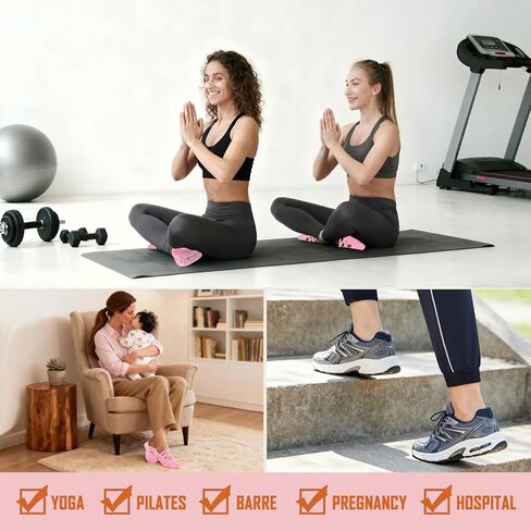 Khxriypha Yoga Socks for Women Non Slip Grips Pilates Socks in Saudi Arabia