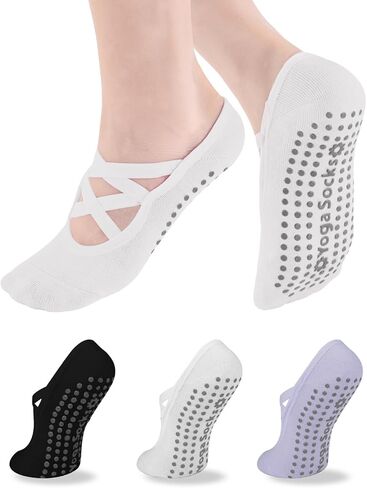 Khxriypha Yoga Socks for Women Non Slip Grips Pilates Socks in Saudi Arabia