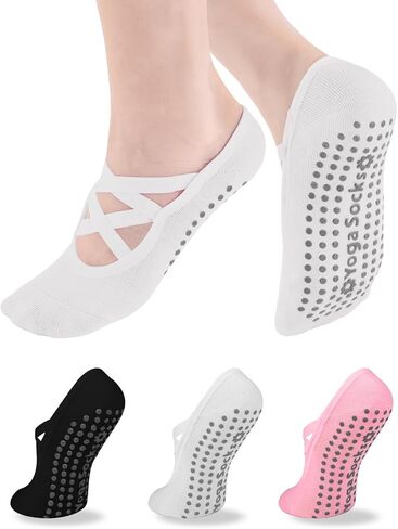 Khxriypha Yoga Socks for Women Non Slip Grips Pilates Socks in Saudi Arabia