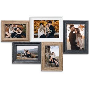 Camden Reed Romantic 6-Piece Collage Frame Set, Cut Join Design for Cherished Moments, 4x6 Inch, Black with Gold in Saudi Arabia
