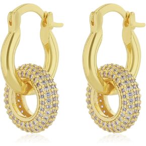 HRGEM Teardrop Dangle Earrings for Women 18K Gold Plated Hypoallergenic Square/Waterdrop Drop Hoop Earrings Statement Ear Jewelry in Saudi Arabia