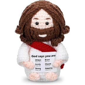 Zourglow Mini Crochet Jesus Figure, Emotional Support Crochet Gift for Christian Women and Men, Catholic Religious Gifts for Baptism, Bible Study, Handmade Spiritual Faith Keepsake in Saudi Arabia