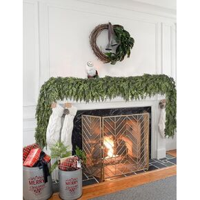 JoyHome 6.5 قدم عيد الميلاد إكليل الأرز، الصنوبر الاصطناعي السرو الخضرة، زخرفة عطلة للرف، الموقد، داخلي في الهواء الطلق (الأخضر الداكن) in Kuwait