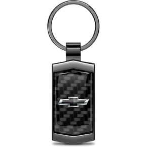 iPick Image for Chevrolet Black Logo Real 3K Carbon Fiber Metal Case Key Chain in Saudi Arabia